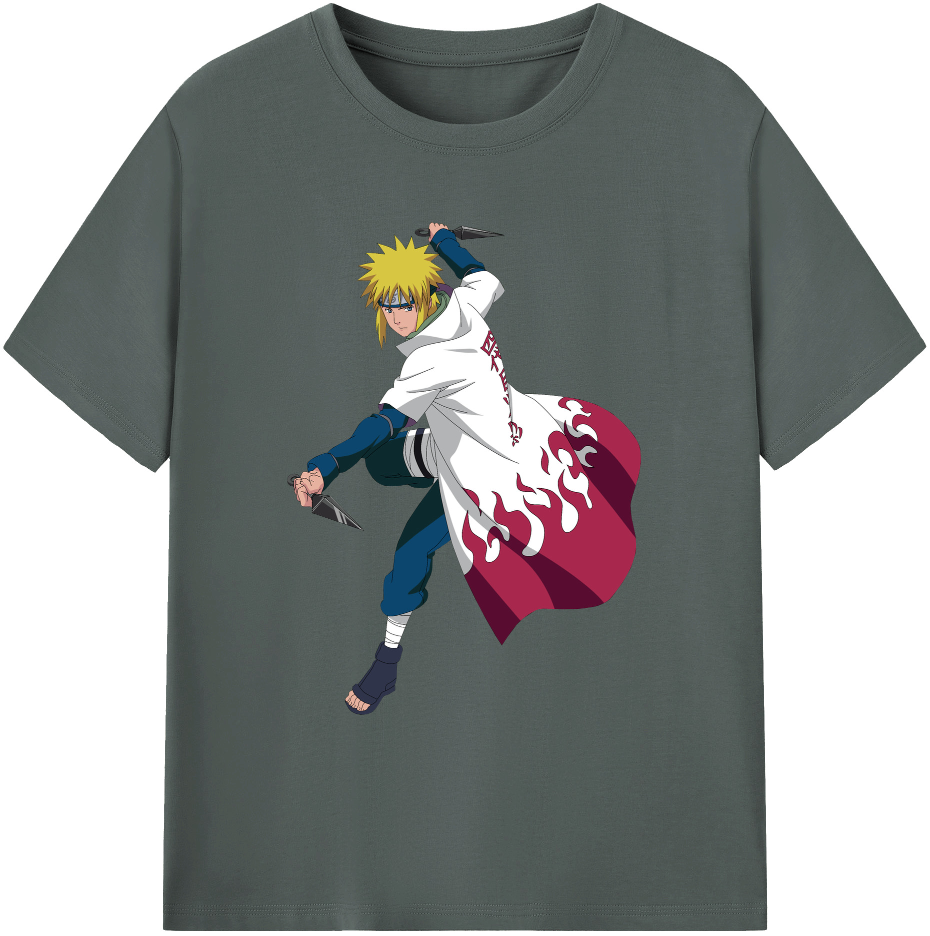 （画像用） NARUTO -ナルト- 波風 ミナト Namikaze Minato 綿100％ メンズ半袖Tシャツ｜肌触りやわらか＆通気性